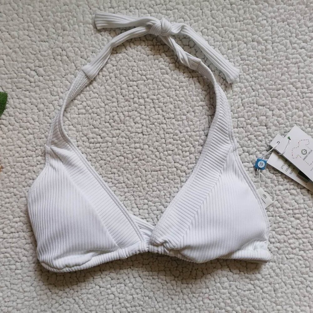 Bleu Rod Beattie Women’s String Tie bikini Top In White, Size 6